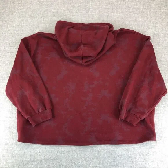 Wizarding World of Harry Potter Women's 1X  Crop Hoodie Sweatshirt Maroon Snitch - Picture 7 of 9